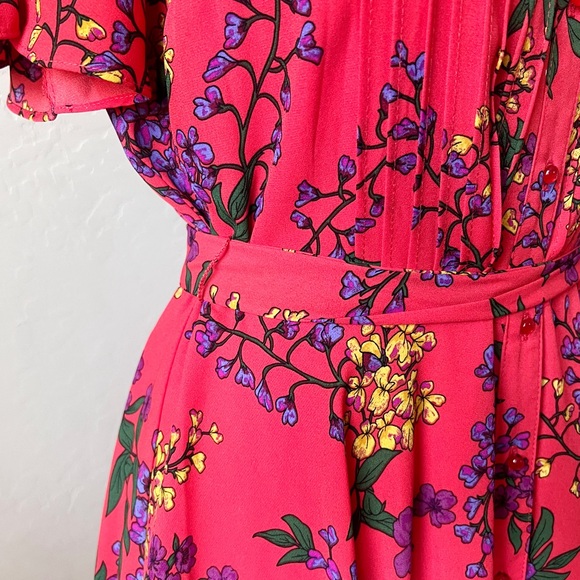 Nanette Lepore Bright Red Floral Belted Dress - Picture 7 of 15